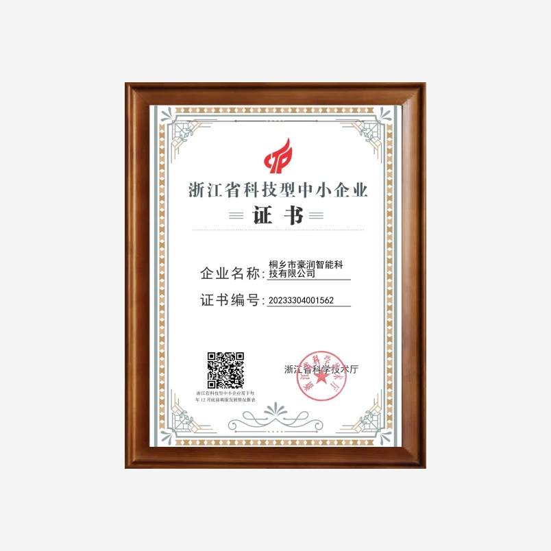 Zhejiang Provincial Technology-Based SME Certificate
